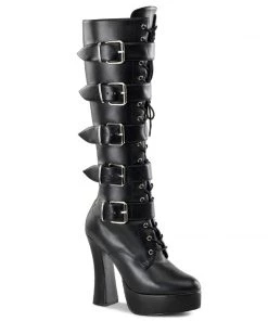 Pleaser Direct Electra 2042 Black Matte Buckle Boots