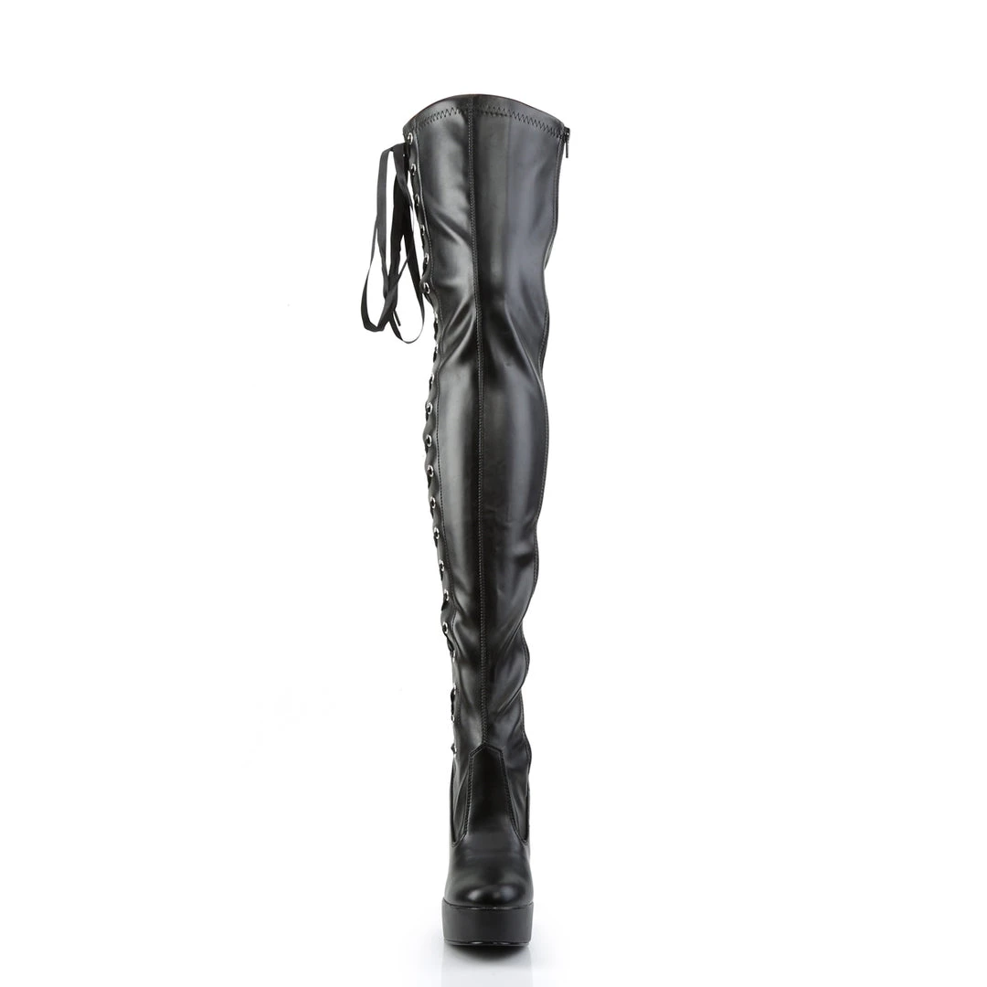 Pleaser Direct Electra 3050 Black Matte Thigh High Boots Larger Size Shoes 2 Pleaser Direct Electra 3050 Black Matte Thigh High Boots Larger Size Shoes