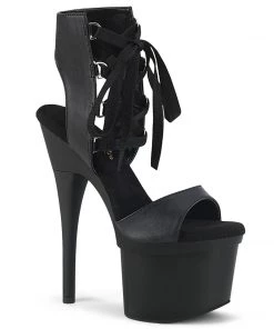 Pleaser Direct Esteem 700-14 Black Strappy Platforms