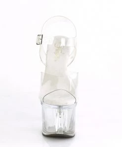 Pleaser Direct Esteem 708 Black & Clear Platforms