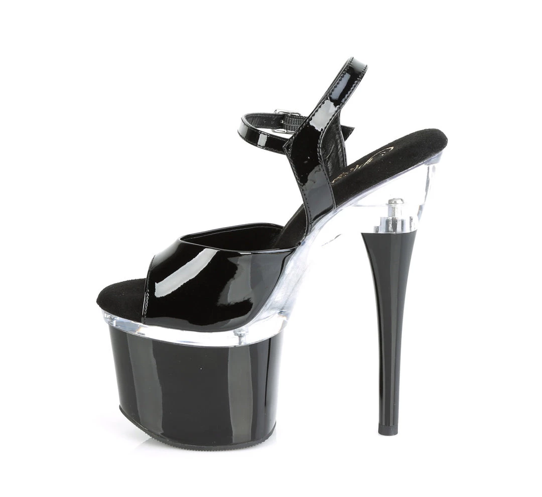Pleaser Direct Platform Shoes Esteem 709 Black And Clear Platform High Heels 3 Pleaser Direct Platform Shoes Esteem 709 Black And Clear Platform High Heels