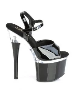 Pleaser Direct Platform Shoes Esteem 709 Black And Clear Platform High Heels 9 Pleaser Direct Platform Shoes Esteem 709 Black And Clear Platform High Heels