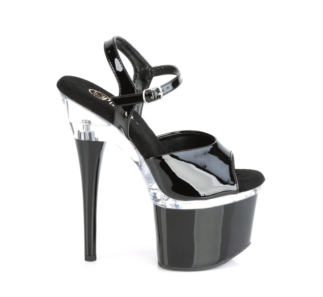 Pleaser Direct Platform Shoes Esteem 709 Black And Clear Platform High Heels 5 Pleaser Direct Platform Shoes Esteem 709 Black And Clear Platform High Heels