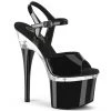 Pleaser Direct Platform Shoes Esteem 709 Black And Clear Platform High Heels