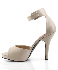 Pleaser Direct Larger Size Shoes Eve 02 Nude Matte High Heel Sandals