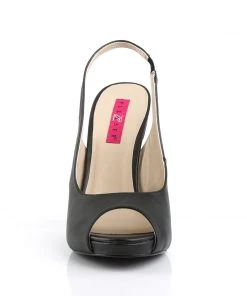 Pleaser Direct Eve 04 Black Matte Slingback High Heels