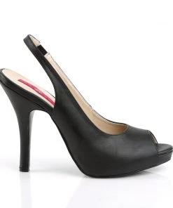 Pleaser Direct Eve 04 Black Matte Slingback High Heels