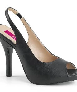 Pleaser Direct Eve 04 Black Matte Slingback High Heels