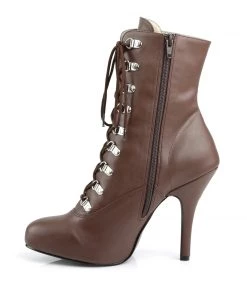 Pleaser Direct Larger Size Shoes Eve 106 Brown Matte Lace Up Ankle Boots 7 Pleaser Direct Larger Size Shoes Eve 106 Brown Matte Lace Up Ankle Boots