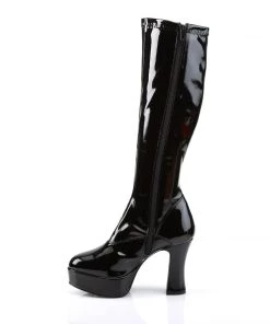 Pleaser Direct Larger Size Shoes Exotica 2000 Black Patent Gogo Boots