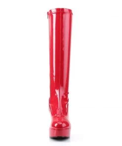 Pleaser Direct Larger Size Shoes Exotica 2000 Red Patent Gogo Boots