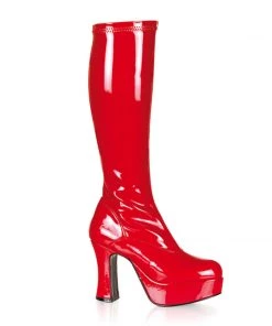 Pleaser Direct Larger Size Shoes Exotica 2000 Red Patent Gogo Boots