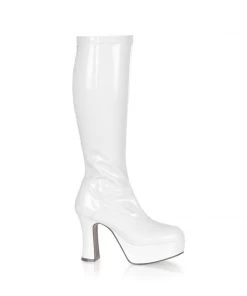 Pleaser Direct Larger Size Shoes Exotica 2000 White Patent Gogo Boots