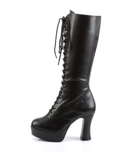 Pleaser Direct Exotica 2020 Black Matte Lace Up Platform Boots Larger Size Shoes