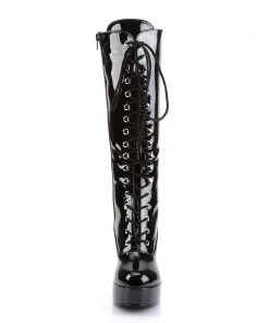 Pleaser Direct Larger Size Shoes Exotica 2020 Black Lace Up Platform Boots
