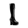 Pleaser Direct Larger Size Shoes Exotica 2020 Black Lace Up Platform Boots