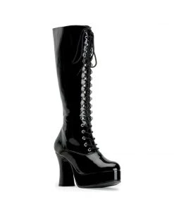 Pleaser Direct Larger Size Shoes Exotica 2020 Black Lace Up Platform Boots