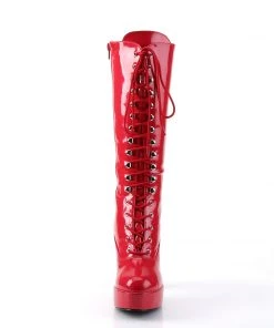 Pleaser Direct Exotica 2020 Red Lace Up Platform Boots