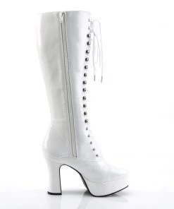 Pleaser Direct Exotica 2020 White Lace Up Platform Boots Larger Size Shoes