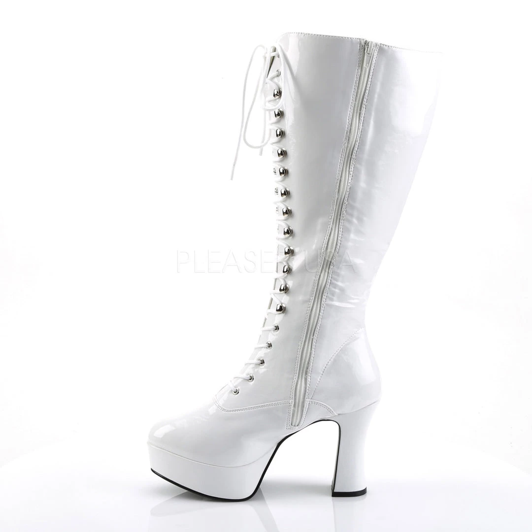 Pleaser Direct Exotica 2020X Wide Fit White Lace Up Platform Boots 3 Pleaser Direct Exotica 2020X Wide Fit White Lace Up Platform Boots