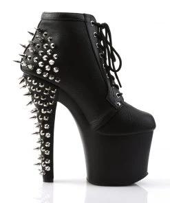 Pleaser Direct Fearless 700-28 Black Matte Spiked Boots Larger Size Shoes