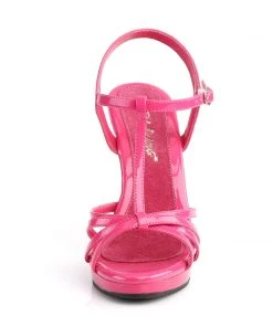Pleaser Direct Larger Size Shoes Flair 420 Pink Patent Strappy Sandals