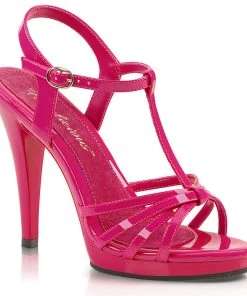 Pleaser Direct Larger Size Shoes Flair 420 Pink Patent Strappy Sandals
