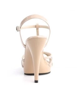 Pleaser Direct Larger Size Shoes Flair 420 Nude Patent Strappy Sandals