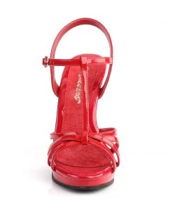 Pleaser Direct Flair 420 Red Patent Strappy Sandals