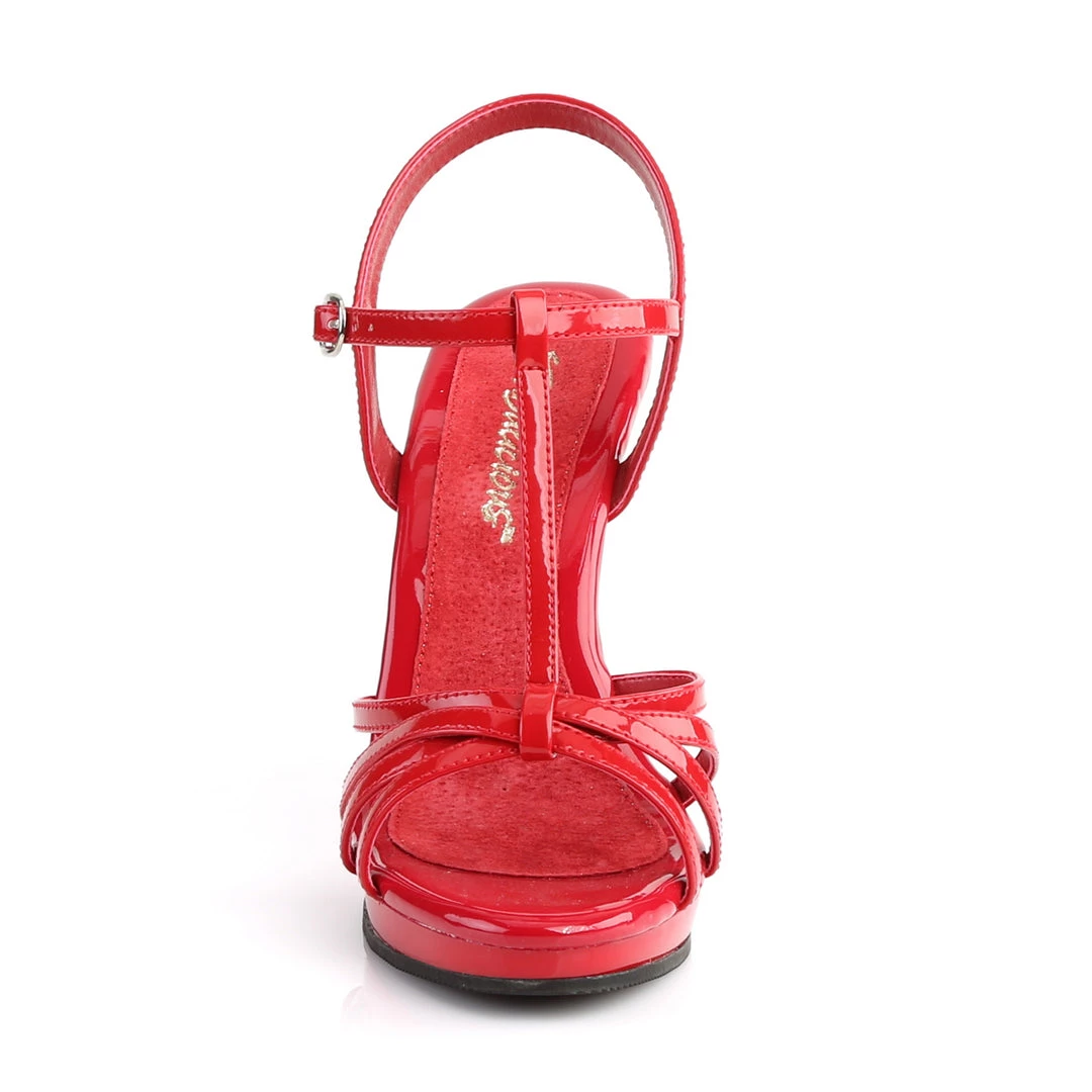 Pleaser Direct Flair 420 Red Patent Strappy Sandals 2 Pleaser Direct Flair 420 Red Patent Strappy Sandals