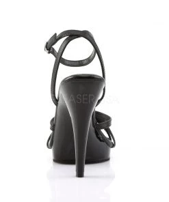 Pleaser Direct Flair 436 Black Leather Strappy Sandals