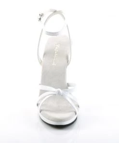 Pleaser Direct Flair 436 White Strappy Sandals
