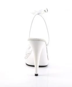 Pleaser Direct Flair 436 White Strappy Sandals