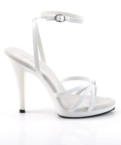 Pleaser Direct Flair 436 White Strappy Sandals