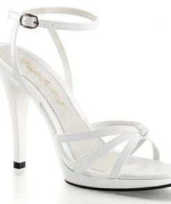 Pleaser Direct Flair 436 White Strappy Sandals