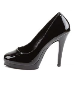 Pleaser Direct Flair 480 Black Patent Court Shoes