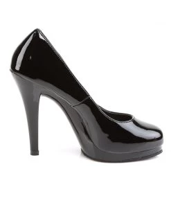 Pleaser Direct Flair 480 Black Patent Court Shoes