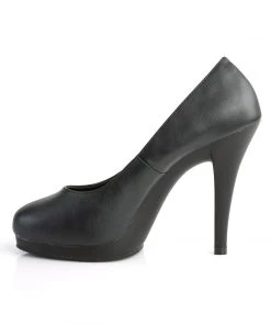 Pleaser Direct Larger Size Shoes Flair 480 Black Matte Court Shoes