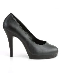 Pleaser Direct Larger Size Shoes Flair 480 Black Matte Court Shoes