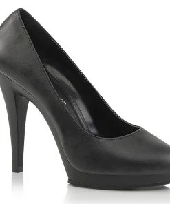 Pleaser Direct Larger Size Shoes Flair 480 Black Matte Court Shoes