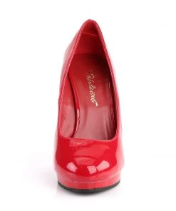 Pleaser Direct Flair 480 Red Patent Court Shoes Larger Size Shoes