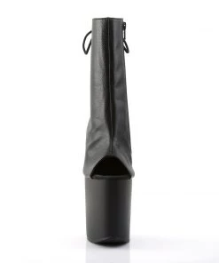 Pleaser Direct Flamingo 1018 Black Faux Leather And Matte Ankle Boots Larger Size Shoes