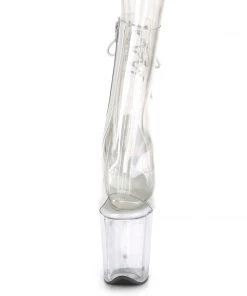 Pleaser Direct Flamingo 1018C Clear Ankle Boots Larger Size Shoes