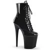 Pleaser Direct Flamingo 1020 Black Patent Vegan Ankle Boot Larger Size Shoes