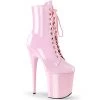Pleaser Direct Flamingo 1020 Baby Pink Patent Vegan Ankle Boot Larger Size Shoes