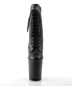 Pleaser Direct Flamingo 1020 Black Matte Vegan Ankle Boot Larger Size Shoes