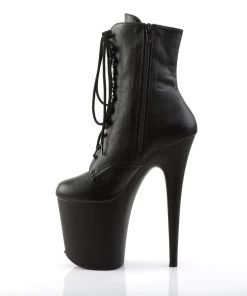 Pleaser Direct Flamingo 1020 Black Matte Vegan Ankle Boot Larger Size Shoes