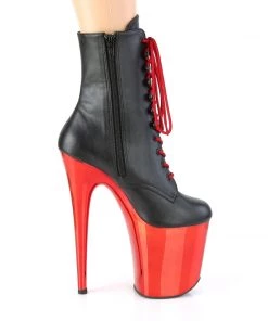Pleaser Direct Flamingo 1020 Black Matte & Red Chrome Ankle Boots 9 Pleaser Direct Flamingo 1020 Black Matte & Red Chrome Ankle Boots