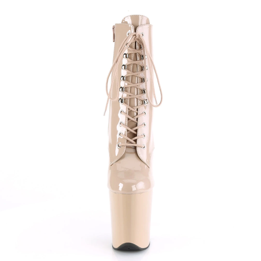 Pleaser Direct Larger Size Shoes Flamingo 1020 Nude Patent Vegan Ankle Boot 2 Pleaser Direct Larger Size Shoes Flamingo 1020 Nude Patent Vegan Ankle Boot