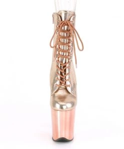Pleaser Direct Flamingo 1020 Rose Gold Matte Platform Boots Larger Size Shoes